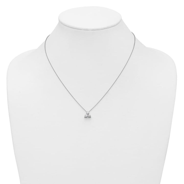 14K White Gold 3/4 carat Lab Grown Diamond Cluster 18 inch Necklace