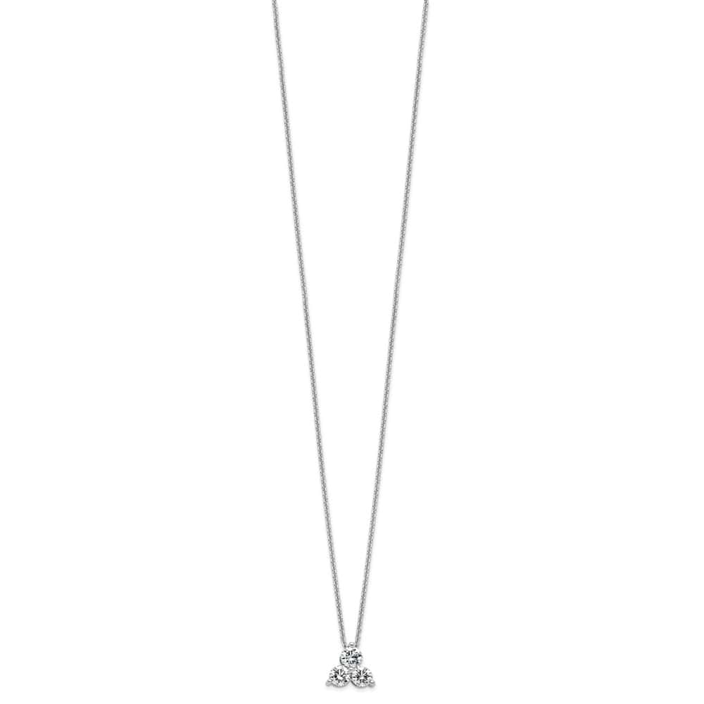 14K White Gold 3/4 carat Lab Grown Diamond Cluster 18 inch Necklace