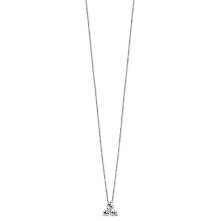 14K White Gold 3/4 carat Lab Grown Diamond Cluster 18 inch Necklace