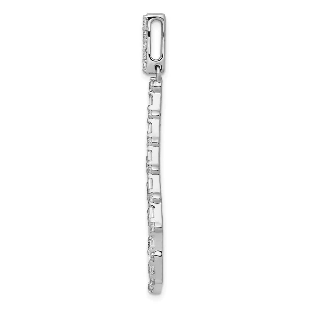 14K White Gold 3/4 ct Diamond Teardrop Pendant