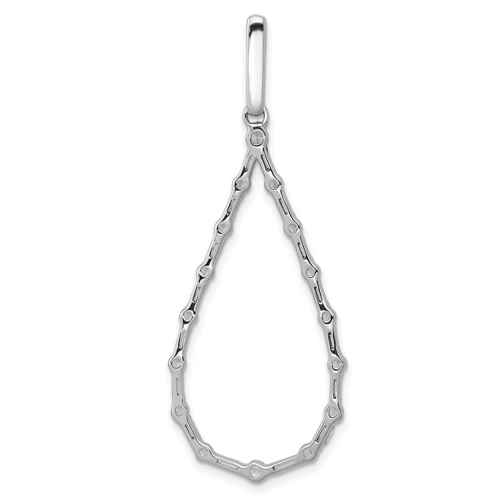 14K White Gold 3/4 ct Diamond Teardrop Pendant