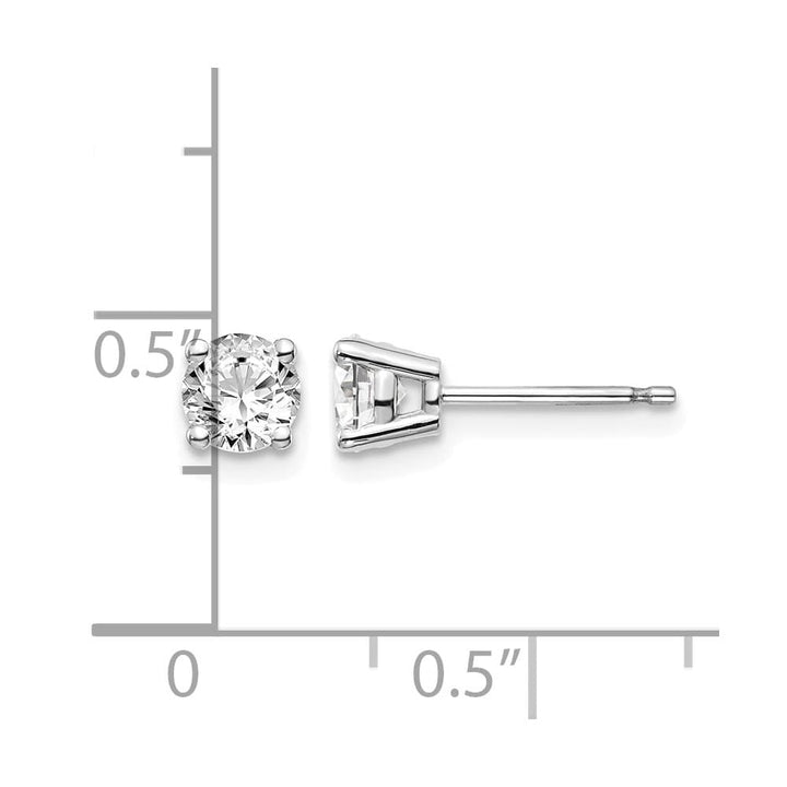 14K White Gold 3/4 ct I1 J-K Diamond Push Back Stud Earrings