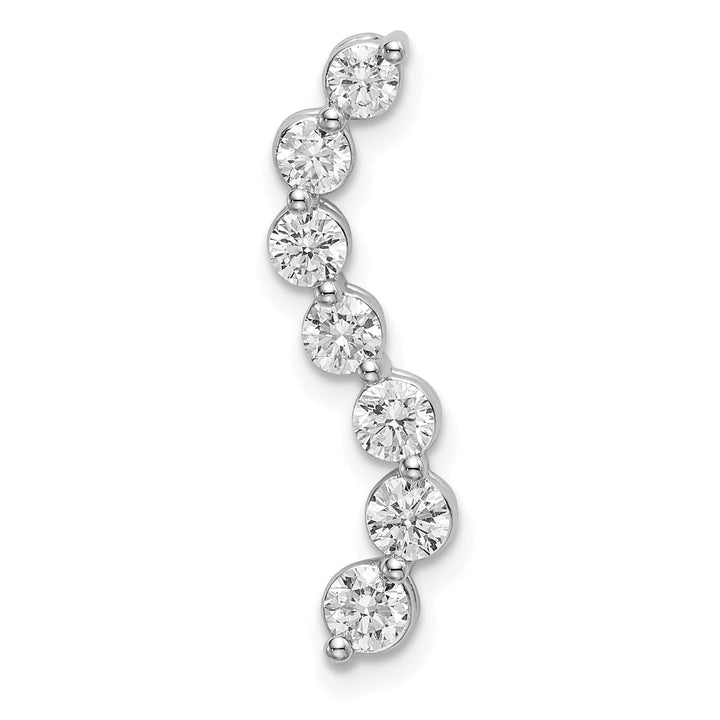 14K White Gold 3/4 ct Lab Grown Diamond Seven Stone Curved Pendant