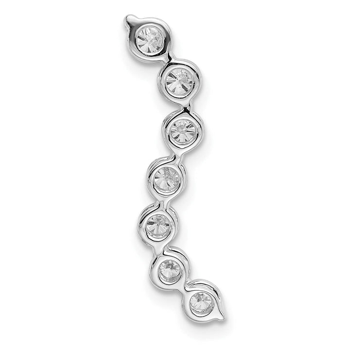 14K White Gold 3/4 ct Lab Grown Diamond Seven Stone Curved Pendant