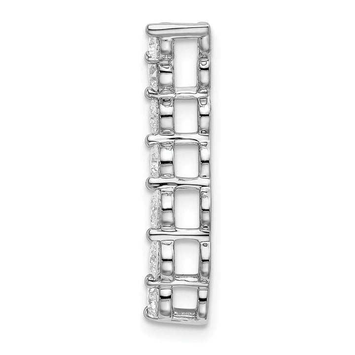 14K White Gold 3/4 ct Lab Grown Diamond Seven Stone Curved Pendant