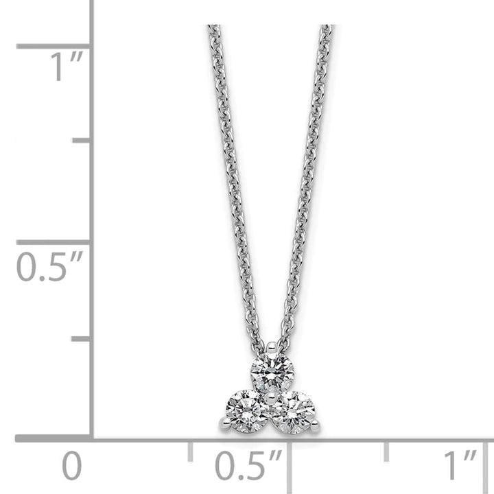 14K White Gold 3/8 carat Lab Grown Diamond Cluster 18 inch Necklace