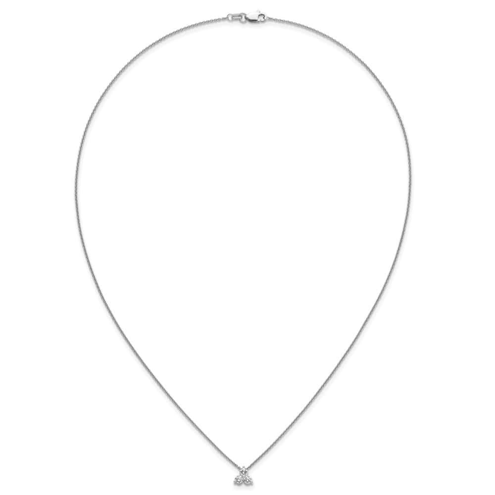 14K White Gold 3/8 carat Lab Grown Diamond Cluster 18 inch Necklace