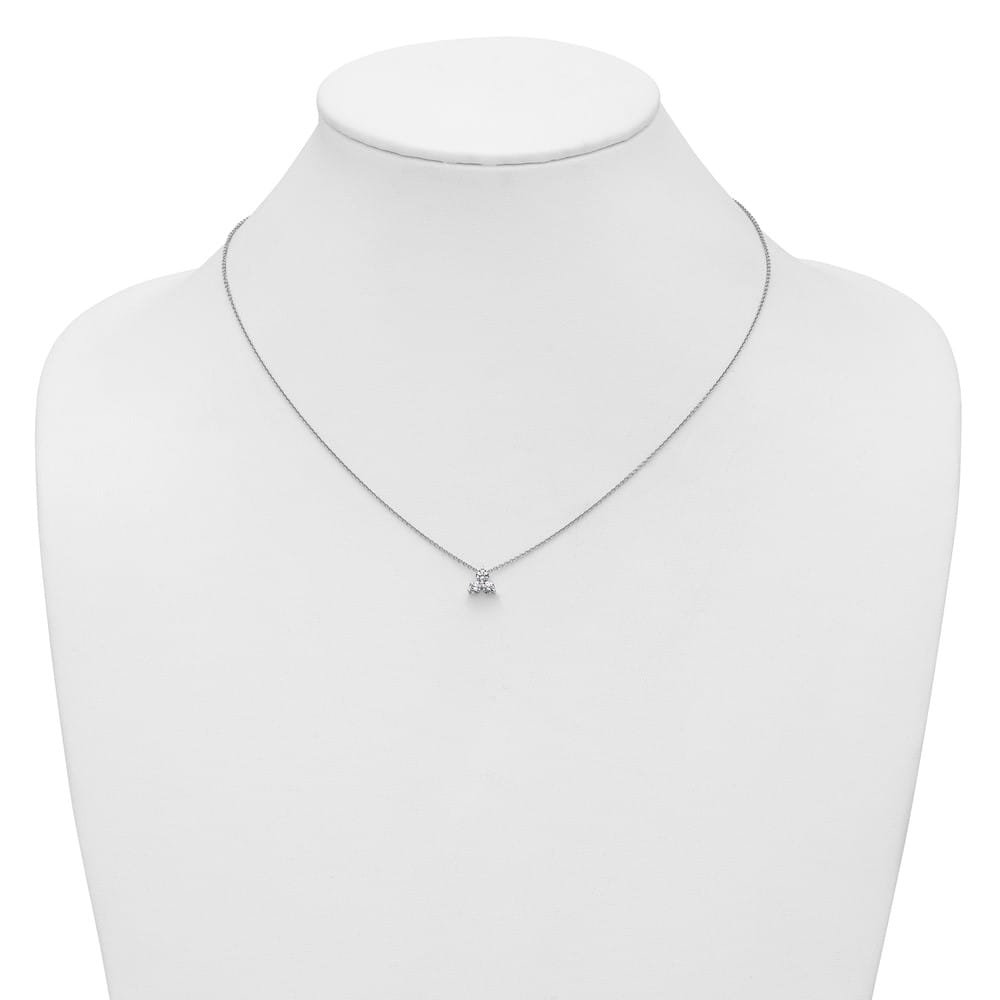 14K White Gold 3/8 carat Lab Grown Diamond Cluster 18 inch Necklace