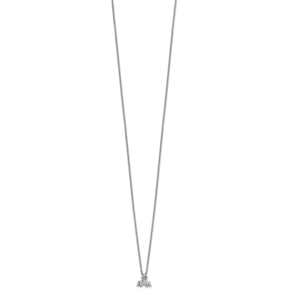 14K White Gold 3/8 carat Lab Grown Diamond Cluster 18 inch Necklace