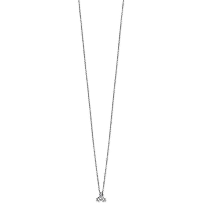 14K White Gold 3/8 carat Lab Grown Diamond Cluster 18 inch Necklace