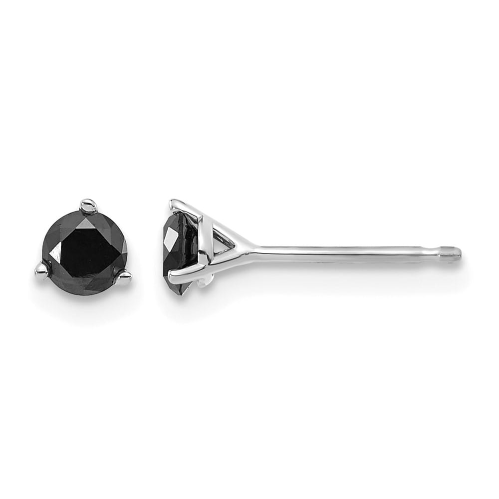14K White Gold 3/8 ct Black Diamond Stud Earrings