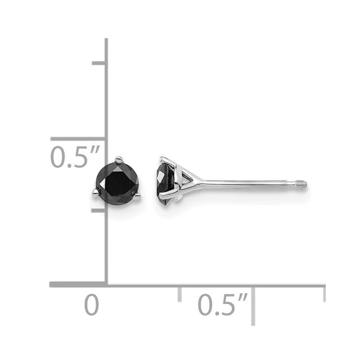14K White Gold 3/8 ct Black Diamond Stud Earrings