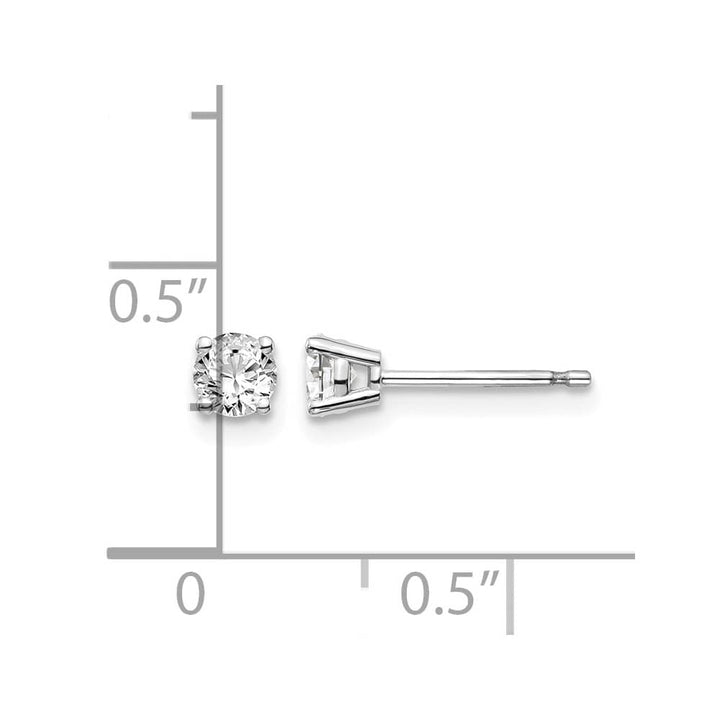 14K White Gold 3/8 ct I1 J-K Diamond Push Back Stud Earrings