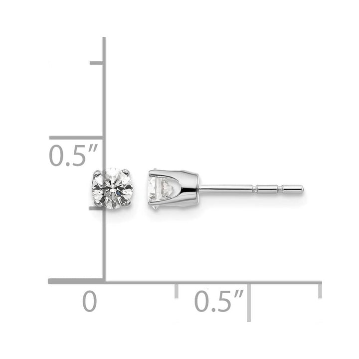 14K White Gold 3/8 ct I2 K-L Diamond Push Back Stud Earrings