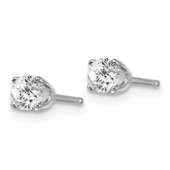 14K White Gold 3/8 ct I2 K-L Diamond Push Back Stud Earrings
