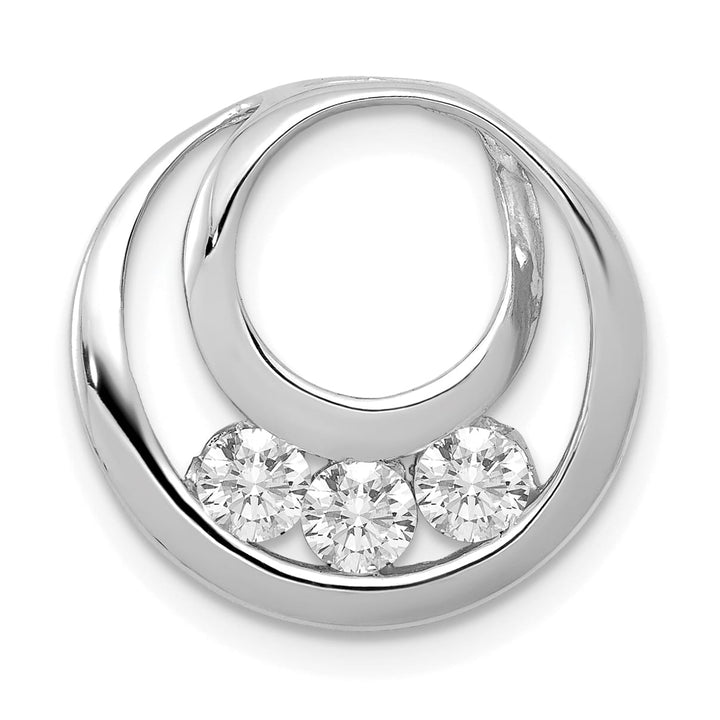 14K White Gold 3/8 ct Lab Grown Diamond Complete Circle Slide Pendant
