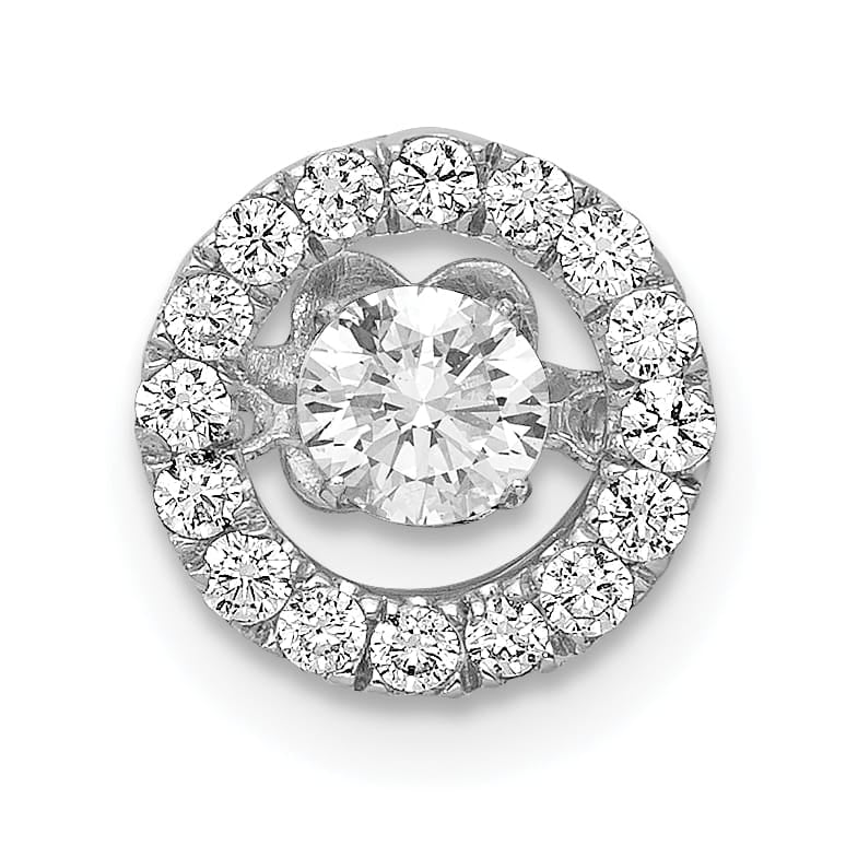 14K White Gold 3/8 ct Lab Grown Diamond Complete Vibrant Slide Pendant