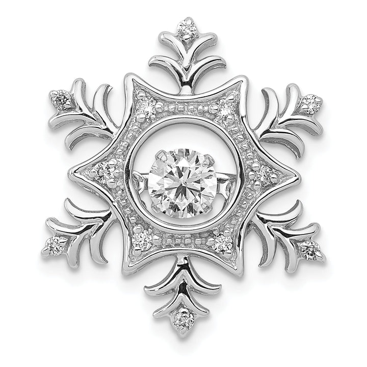 14K White Gold 3/8 ct Lab Grown Diamond Vibrant Snowflake Pendant