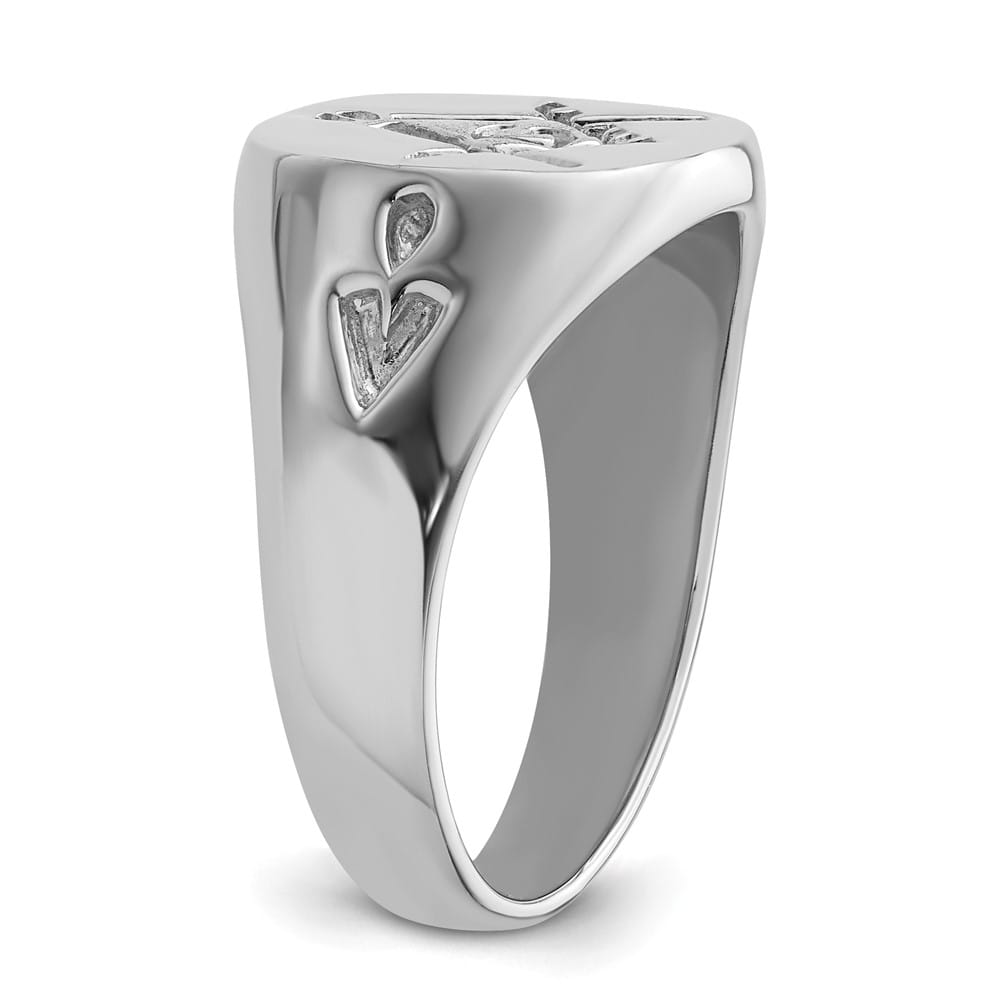 14k White Gold 3.8 mm IB Goodman (No Enamel) Masonic Men's Ring