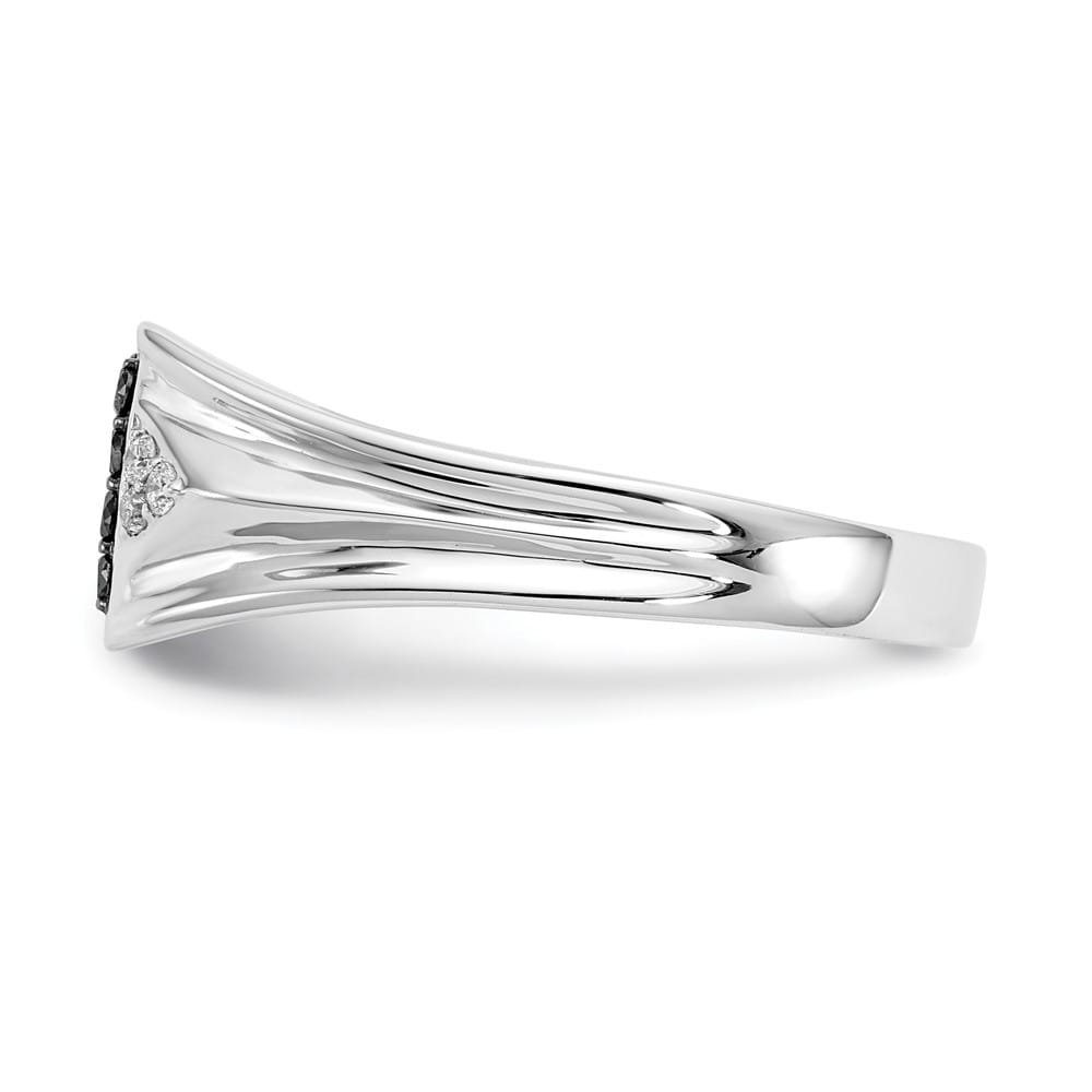 14k White Gold 3 mm 10 mm Top and White Diamond Square Men's Ring
