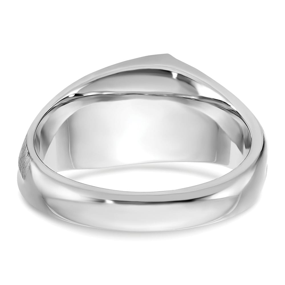 14k White Gold 3-Stone I1 Quality Diamond Men's Ring