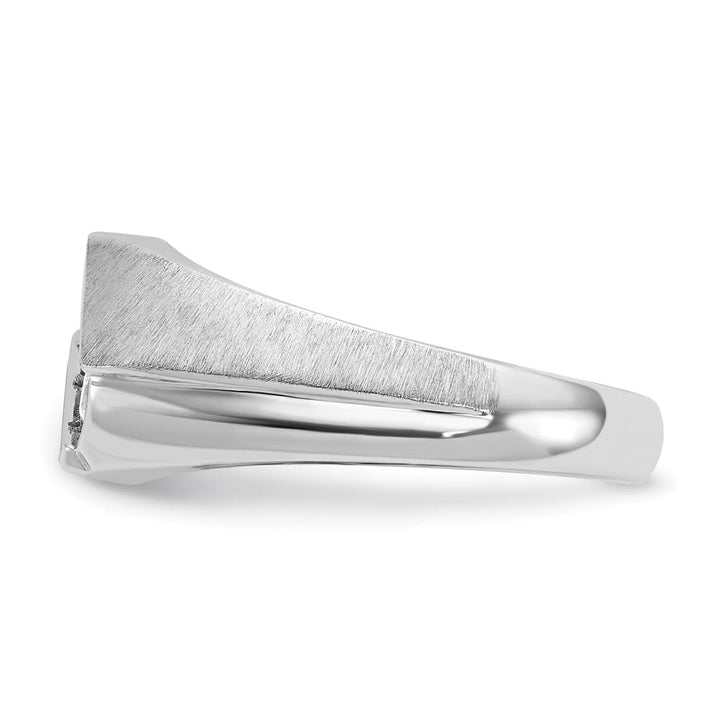 14k White Gold 3-Stone I1 Quality Diamond Men's Ring