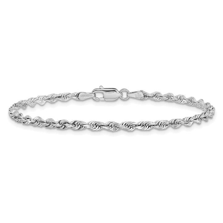 14K White Gold 3mm D.C. Quadruple Rope Lobster Clasp Anklet