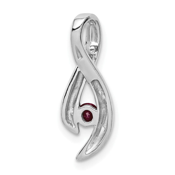 14K White Gold 3mm Ruby Ribbon Slide