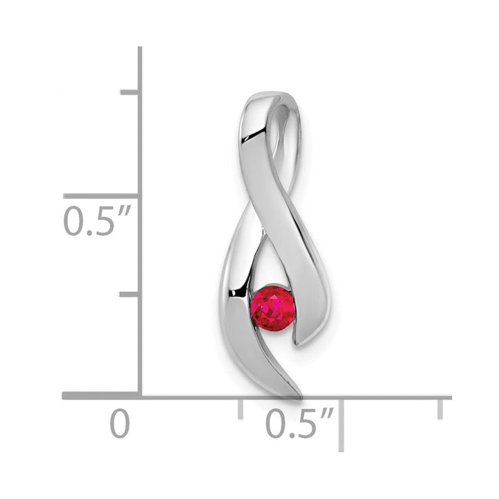14K White Gold 3mm Ruby Ribbon Slide