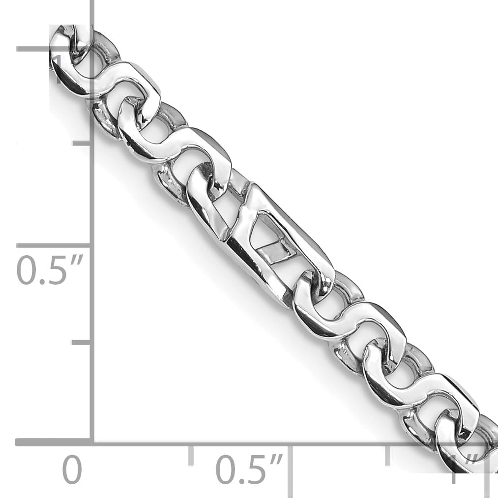 14K White Gold 4.3mm Hand Fancy Link Bracelet