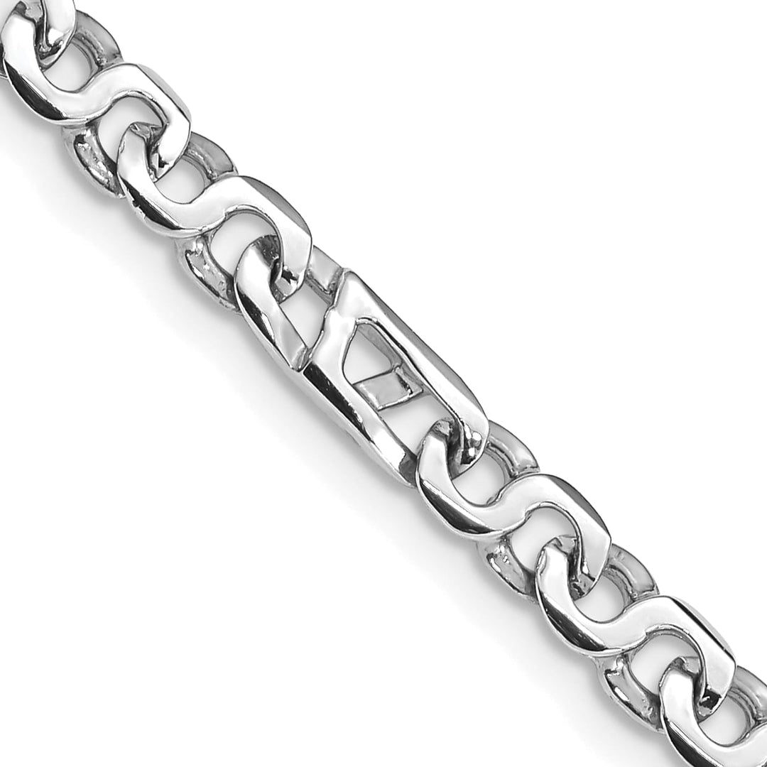 14K White Gold 4.3mm Hand Fancy Link Bracelet