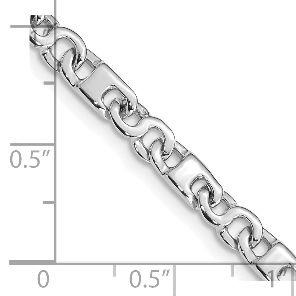 14K White Gold 4.4mm Hand Fancy Link Bracelet