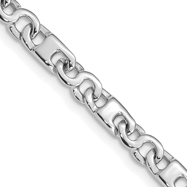 14K White Gold 4.4mm Hand Fancy Link Bracelet