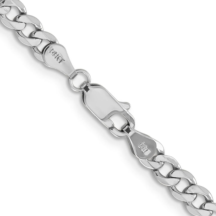 14K White Gold 4.5mm Flat Figaro Chain 26 Inch
