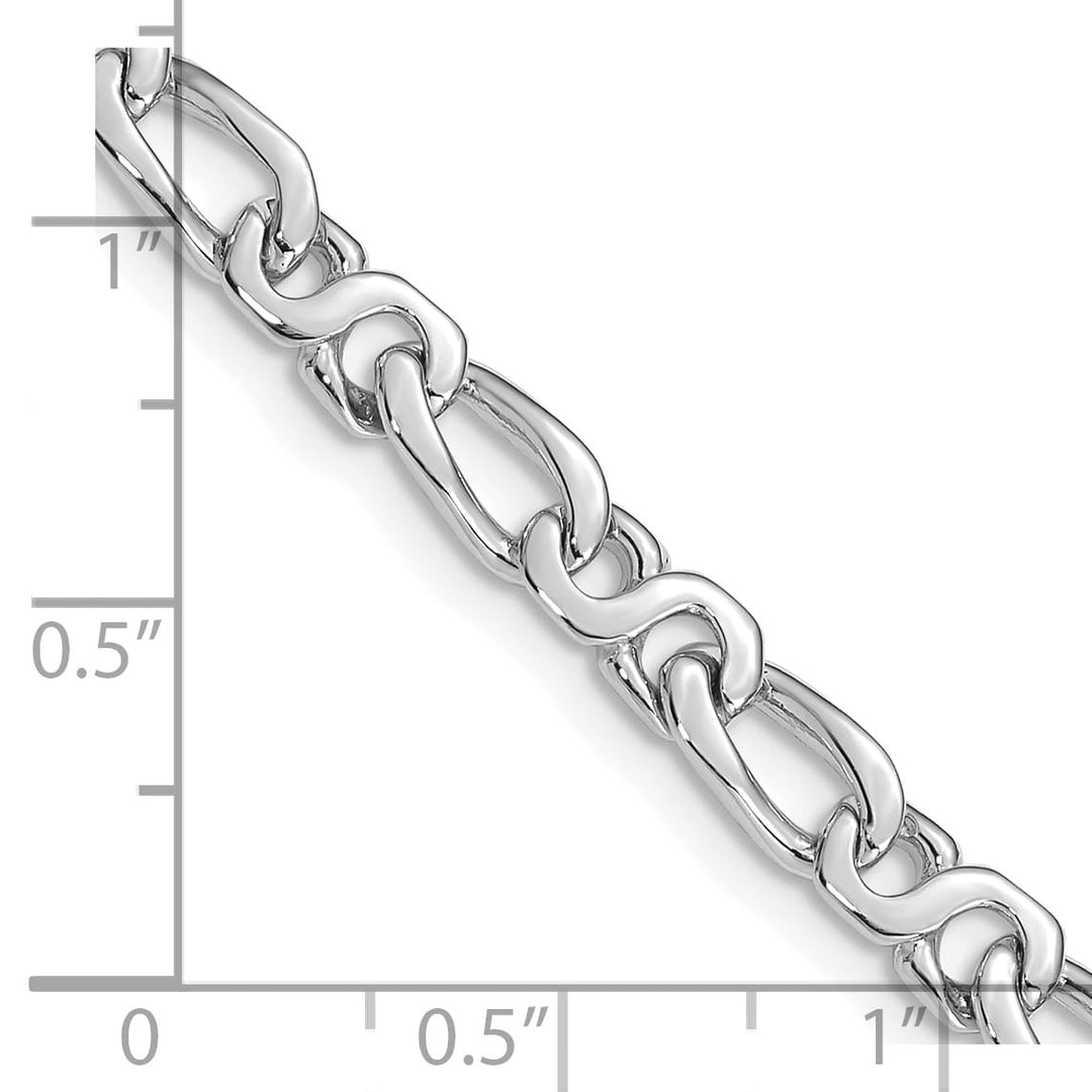 14K White Gold 4.8mm Hand Fancy Link Bracelet