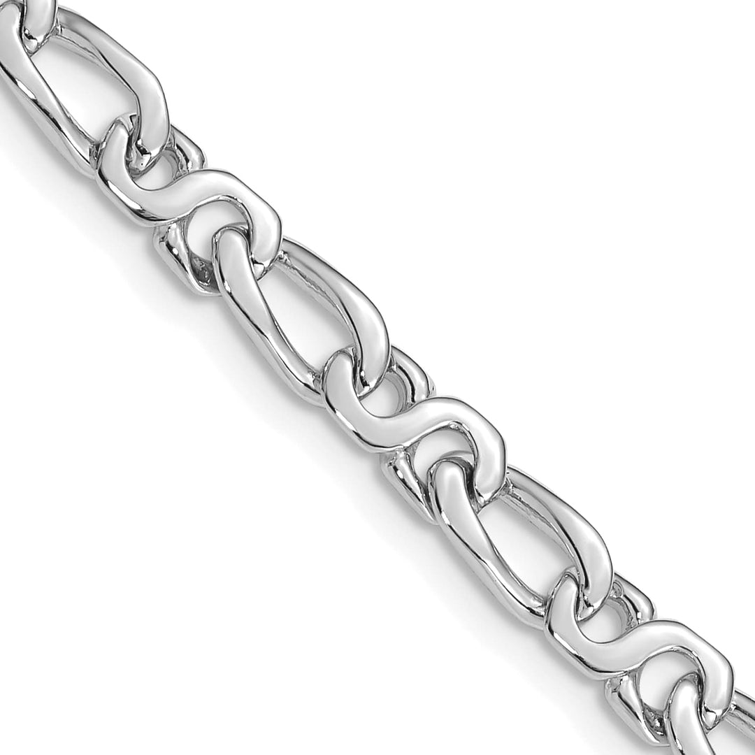 14K White Gold 4.8mm Hand Fancy Link Bracelet