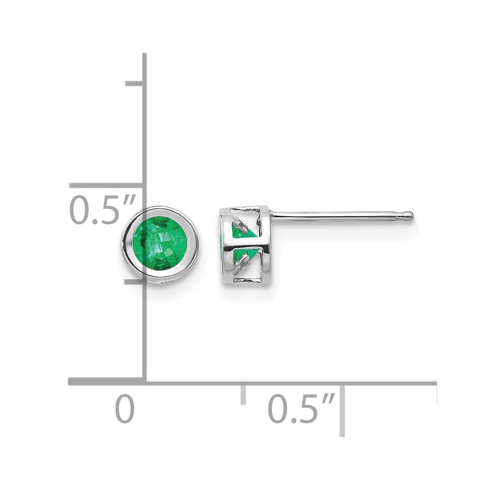 14K White Gold 4mm Round Bezel Post Earrings, view 12 of 24
