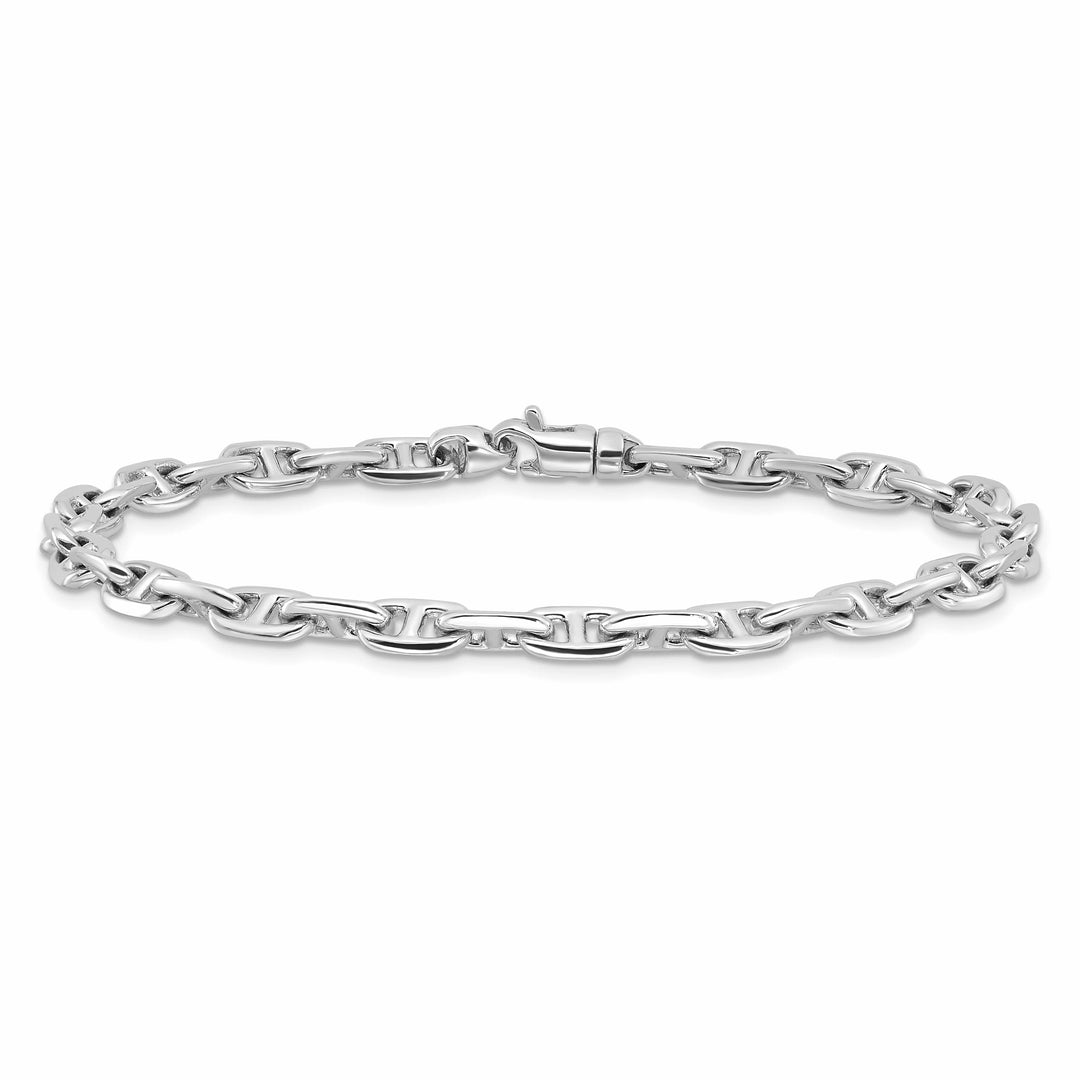 14K White Gold 5.1mm Hand Fancy Link Bracelet
