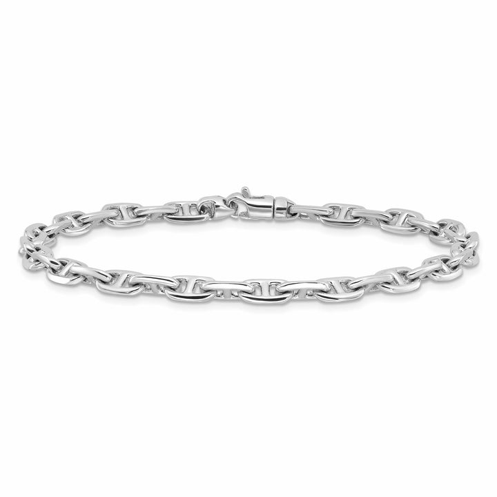 14K White Gold 5.1mm Hand Fancy Link Bracelet