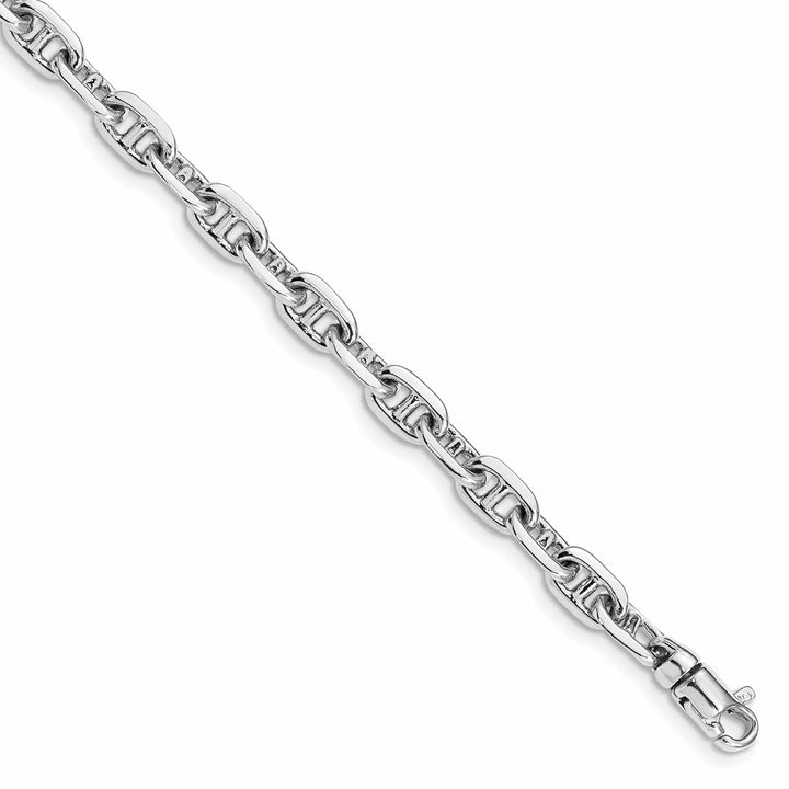 14K White Gold 5.1mm Hand Fancy Link Bracelet