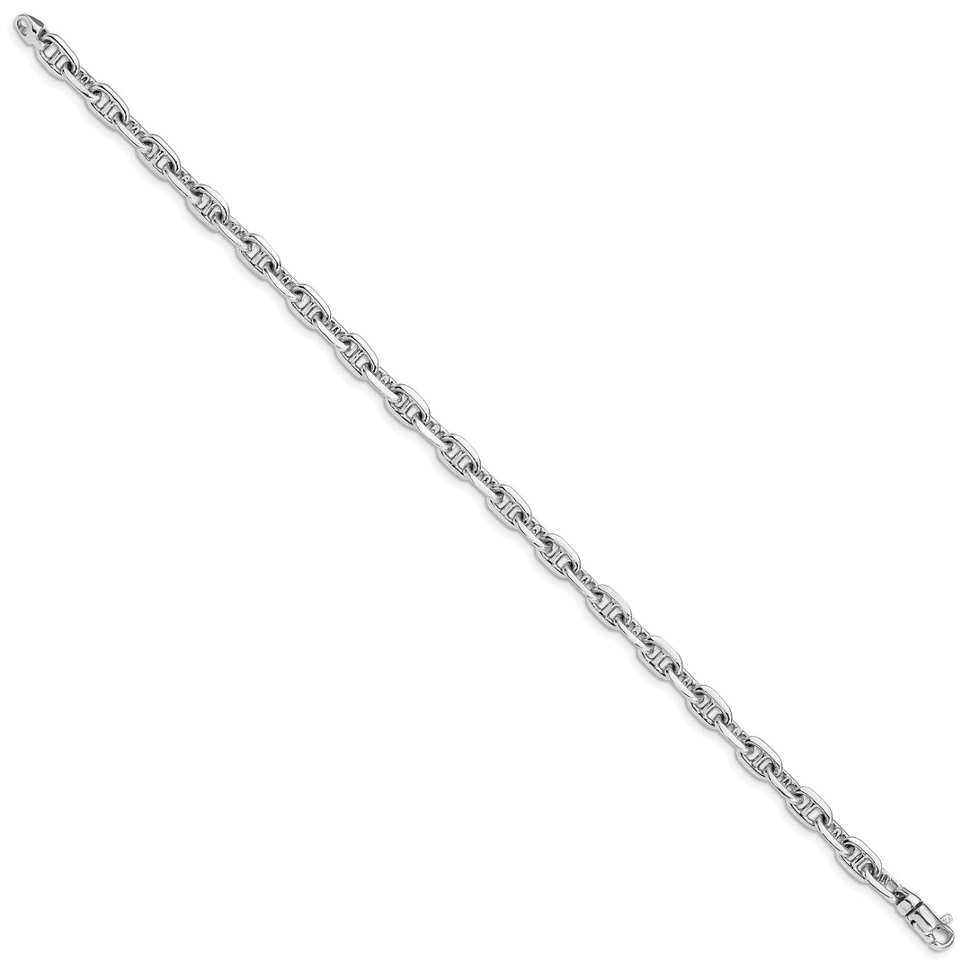 14K White Gold 5.1mm Hand Fancy Link Bracelet