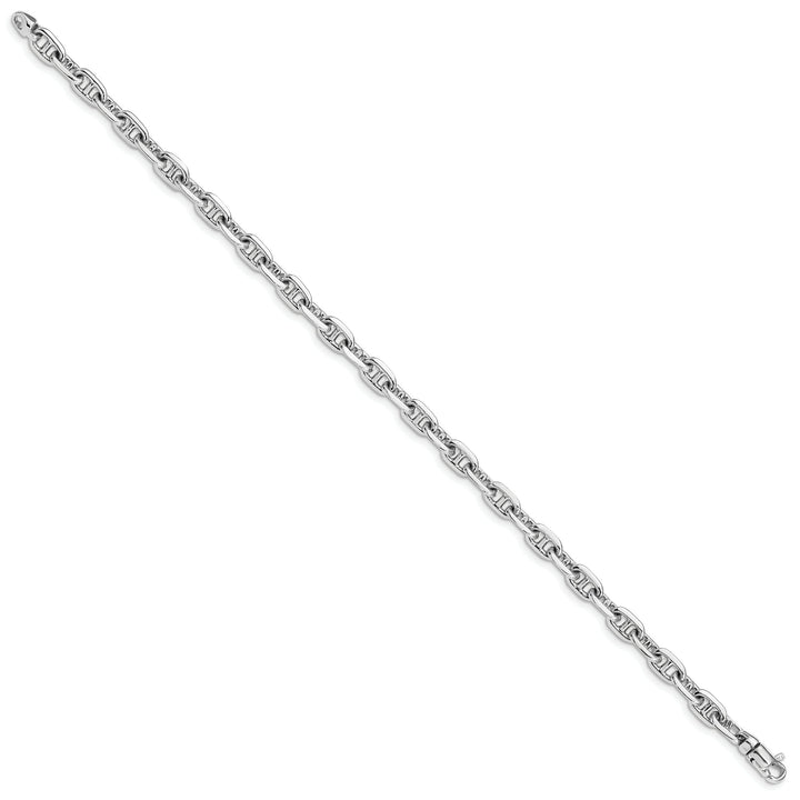 14K White Gold 5.1mm Hand Fancy Link Bracelet