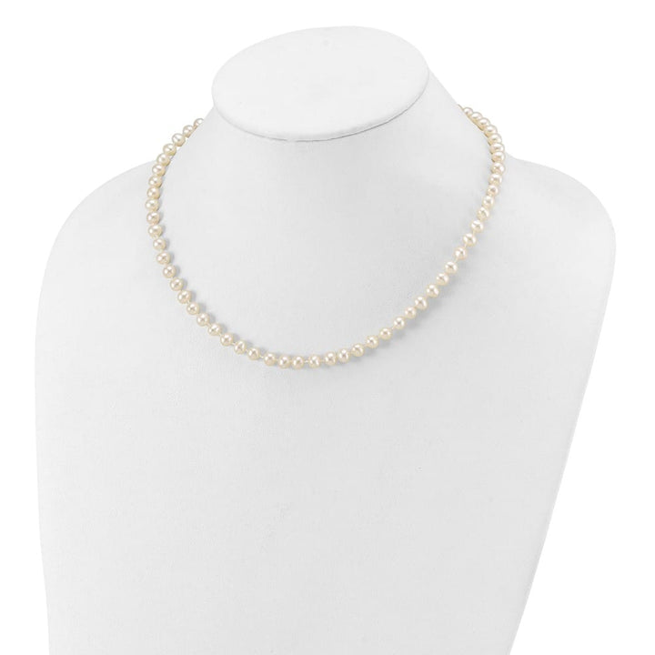 14K White Gold 5-6mm White Near Round Cultured Pearl 16 inch Necklace
