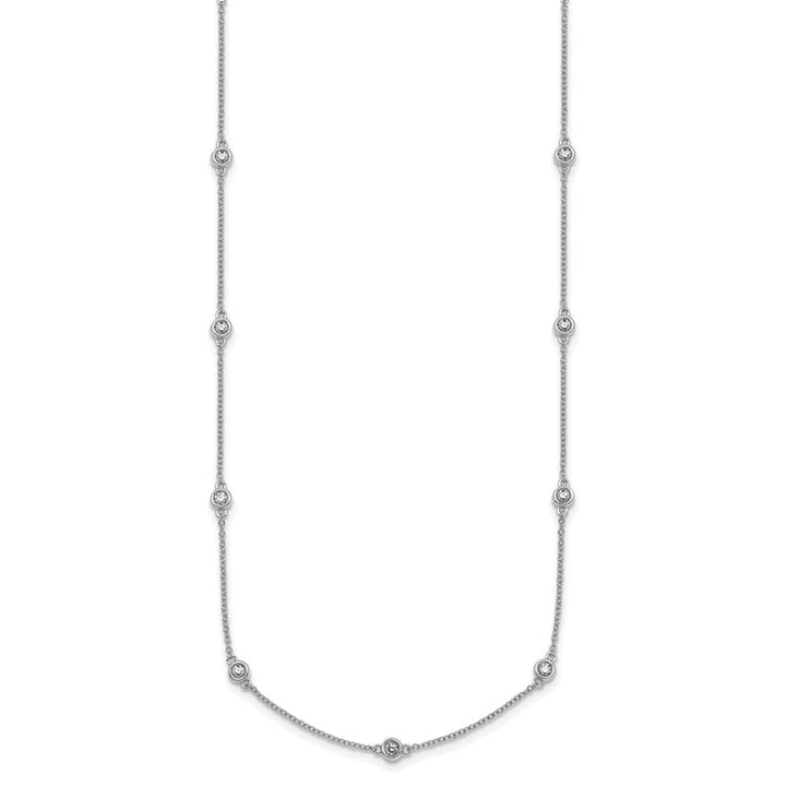 14K White Gold 5/8 carat Diamond Chain 17-Station 20 inch Necklace