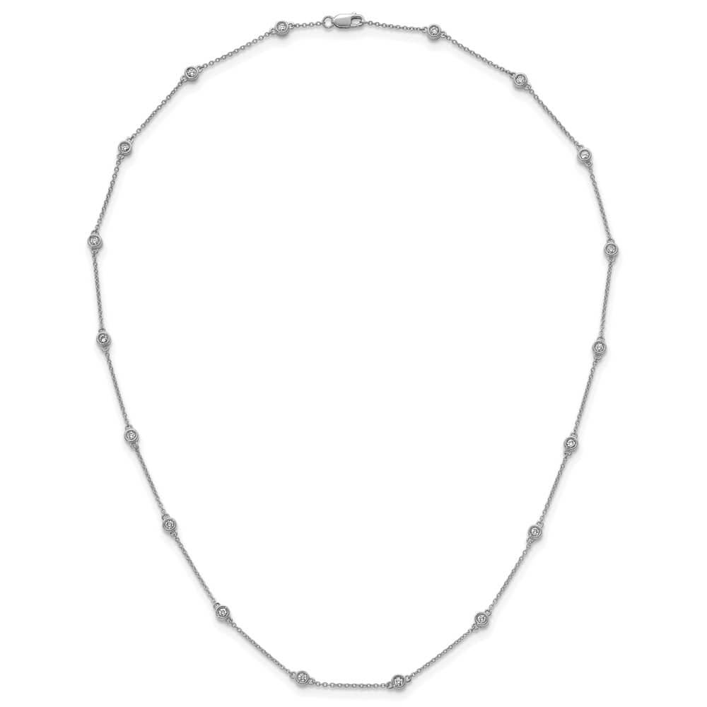 14K White Gold 5/8 carat Diamond Chain 18-Station 18 inch Necklace