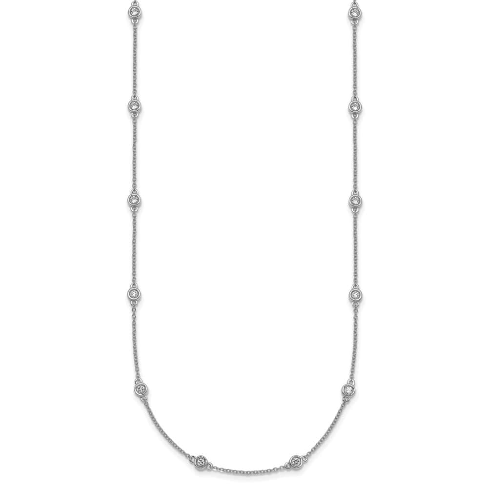 14K White Gold 5/8 carat Diamond Chain 18-Station 18 inch Necklace