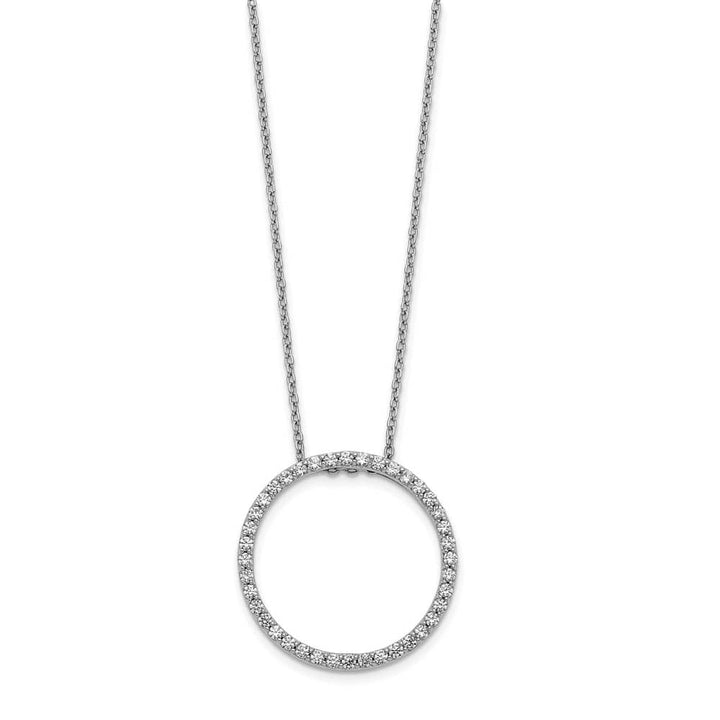 14K White Gold 5/8 carat Diamond Circle 40 Stone 18 inch Necklace