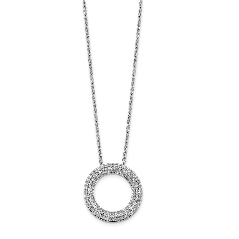 14K White Gold 5/8 carat Diamond Circle 43 Stone 18 inch Necklace