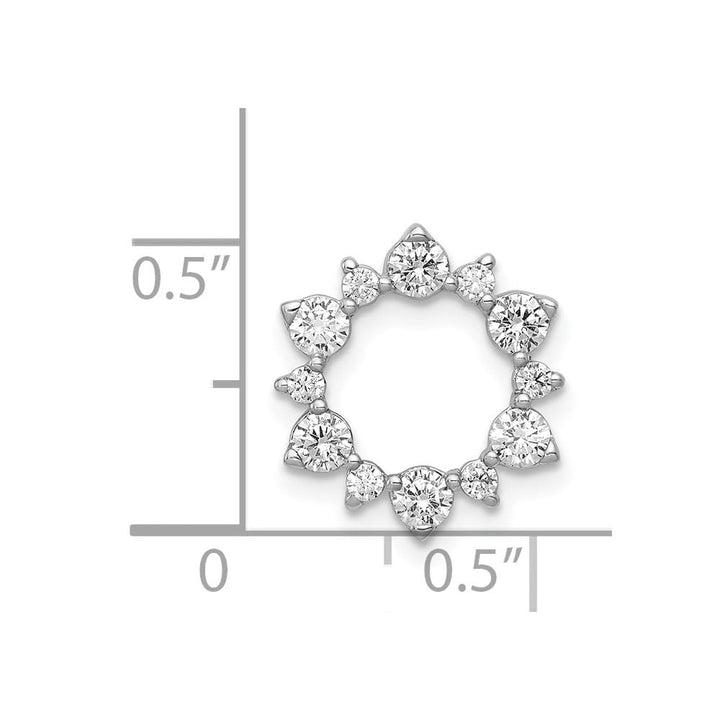 14K White Gold 5/8 Carat Diamond Fancy Circle Chain Slide