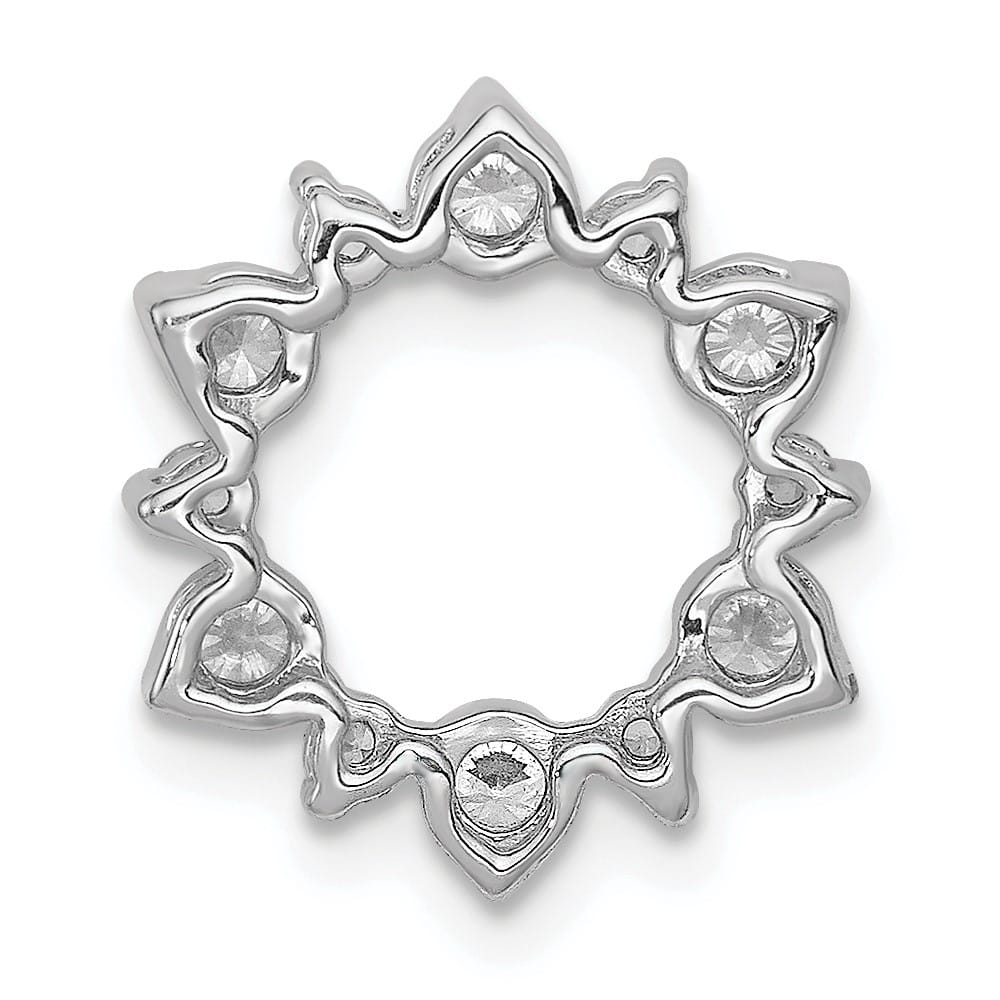 14K White Gold 5/8 Carat Diamond Fancy Circle Chain Slide